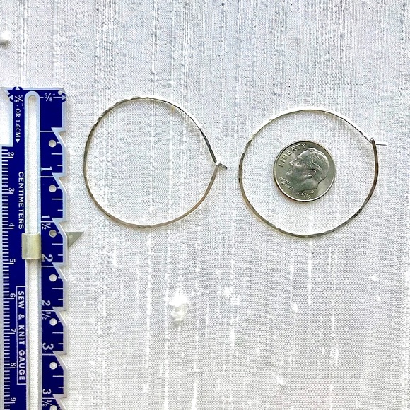 Sterling Silver Artisan Made Hoop Earrings - Picture 5 of 8